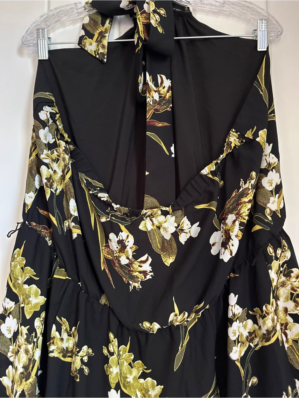 New York and Company XXL maxi Dress Black strapless Halter Floral Print NY&CO - Picture 5 of 16
